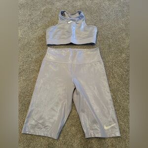 Nike Metallic Silver Activewear Set